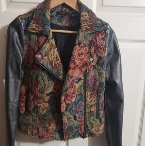 Patterned moto jacket